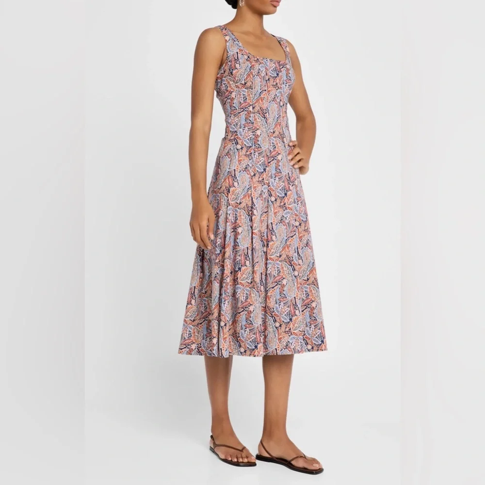 Veronica Beard Jolie Paisley Midi Dress - Picture 1 of 9